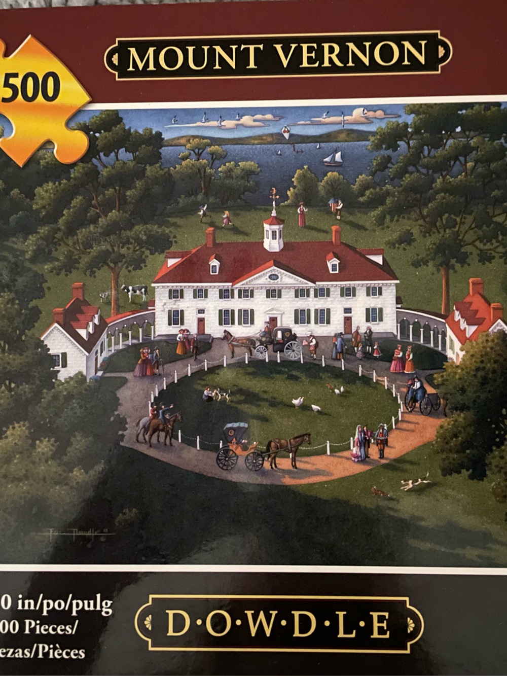 Dowdle Mount Vernon 500-Piece Jigsaw Puzzle — Red and Green Artwork